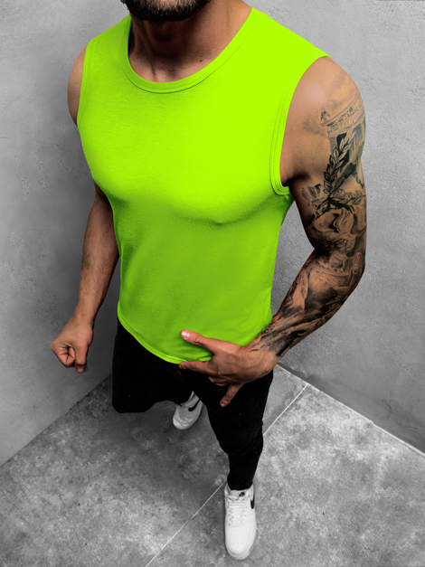 Men's Tank Top - Green-neon OZONEE JS/99001/72Z - Men's Clothing | Ozonee