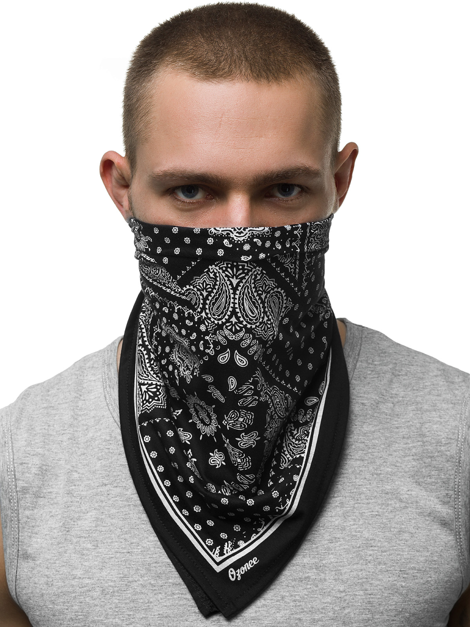 Men's bandana Black OZONEE BND108 - Men's Clothing | Ozonee