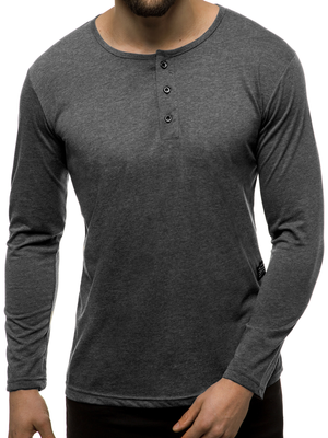 Men's Long Sleeve T-Shirt - Dark grey OZONEE O/1114 