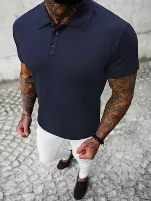 Men's Polo Shirt - Navy Blue OZONEE JS/8T80/25Z
