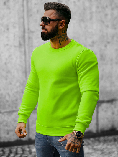 Men's Sweatshirt - Green neon OZONEE JS/2001-10Z