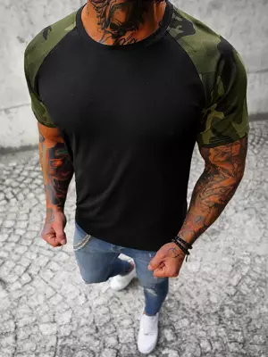 Men's T-Shirt - Black-Camo OZONEE JS/8T82/5Z