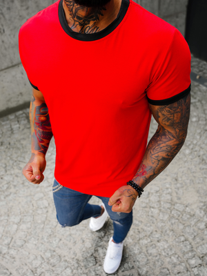 Men's T-Shirt - Red OZONEE JS/8T83/18Z