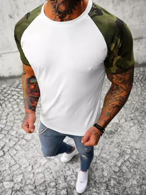 Men's T-Shirt - White-Camo OZONEE JS/8T82/2Z