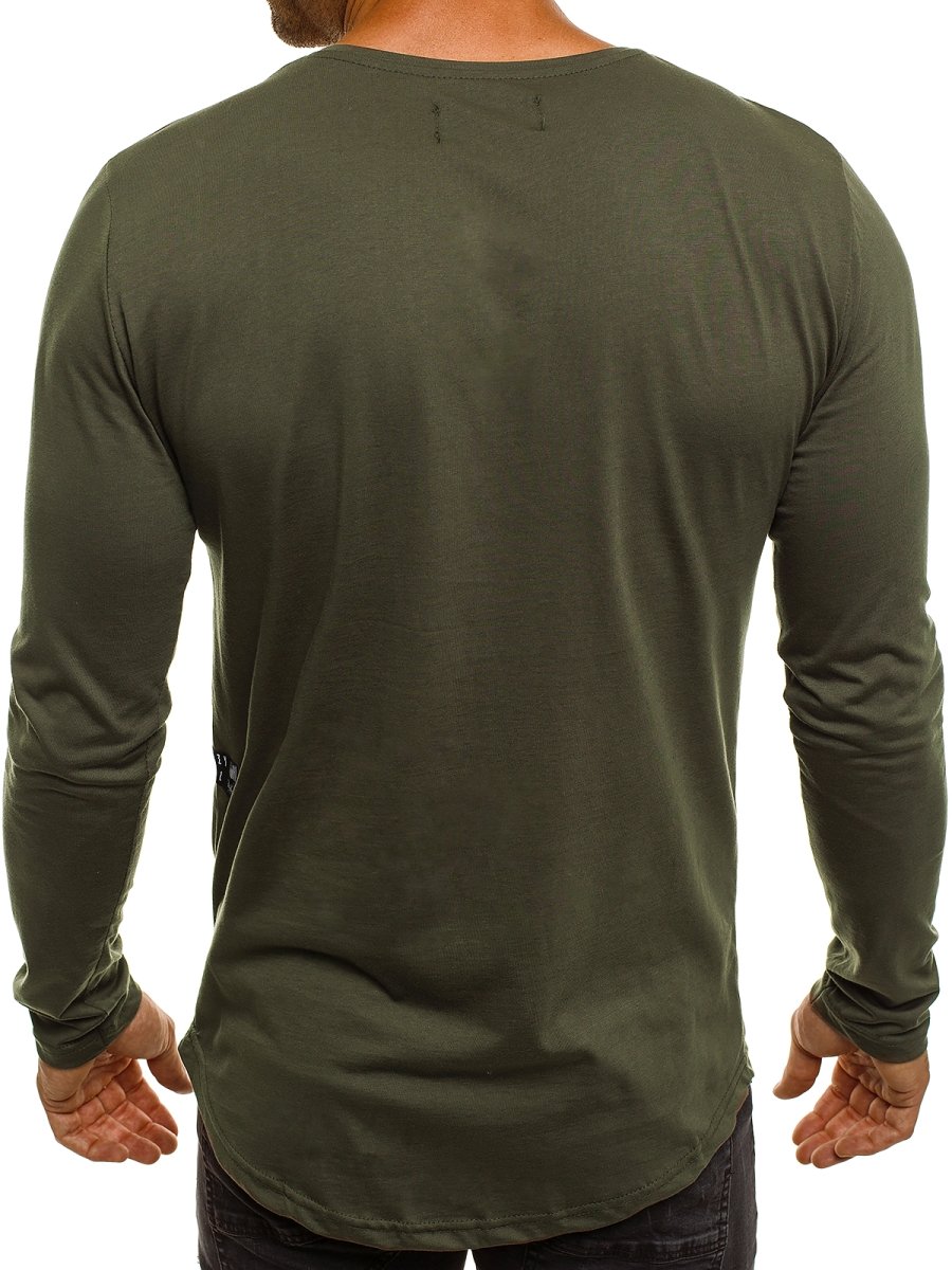 BREEZY 171332 Men's Long Sleeve T-Shirt - Green - Men's Clothing | Ozonee