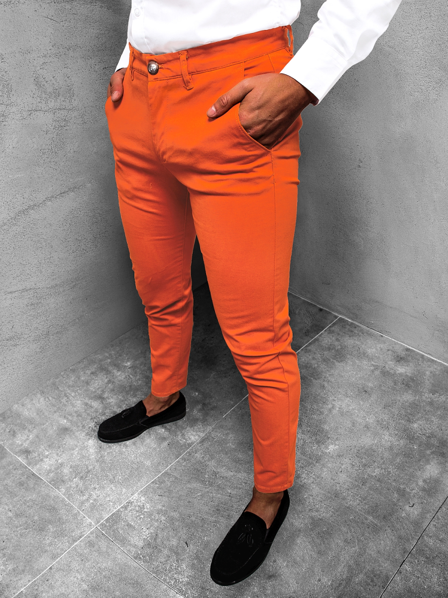 mens orange khaki pants