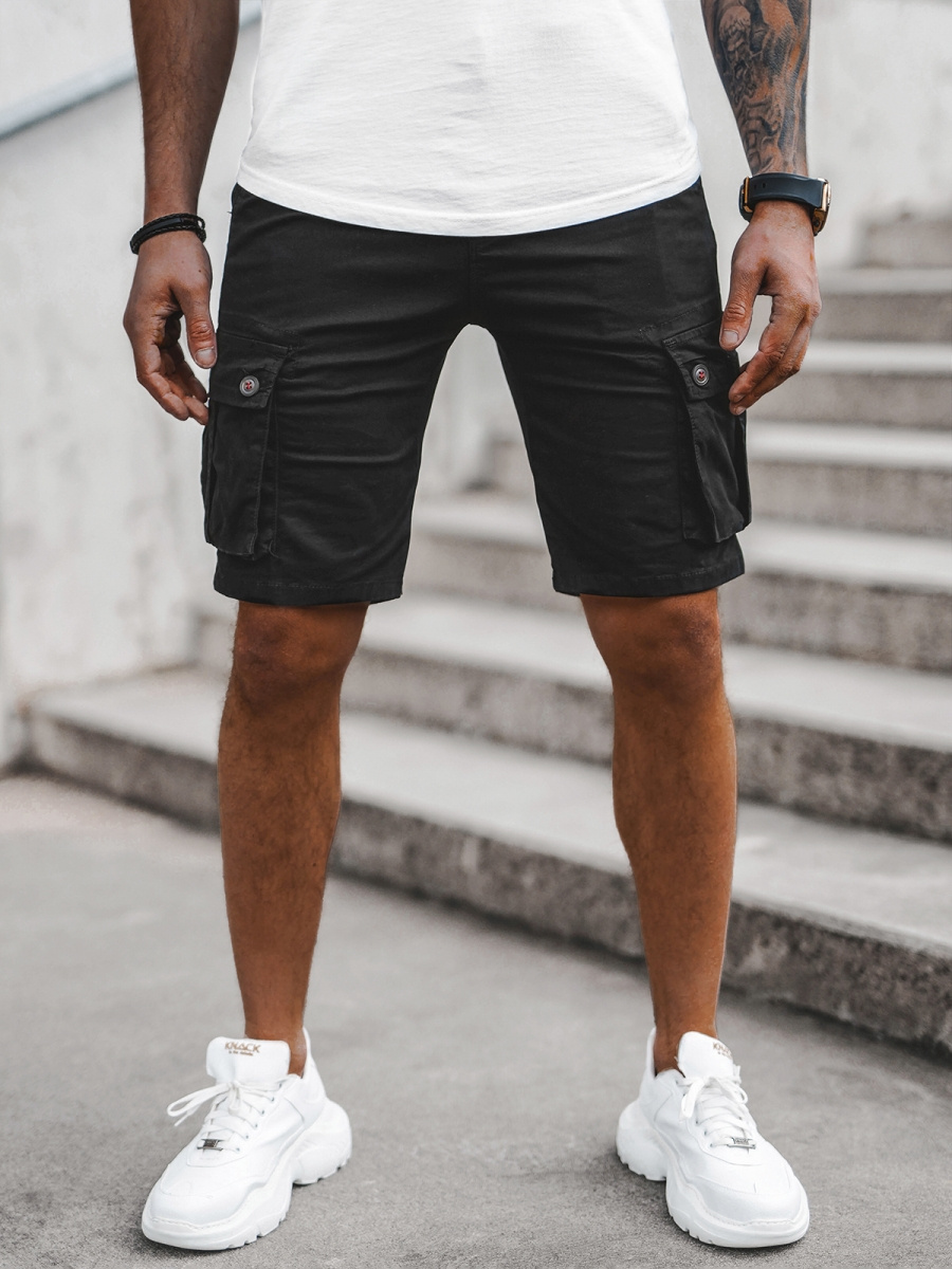 Men's Chino Shorts Black OZONEE T/BB70012/1 - Men's Clothing | Ozonee