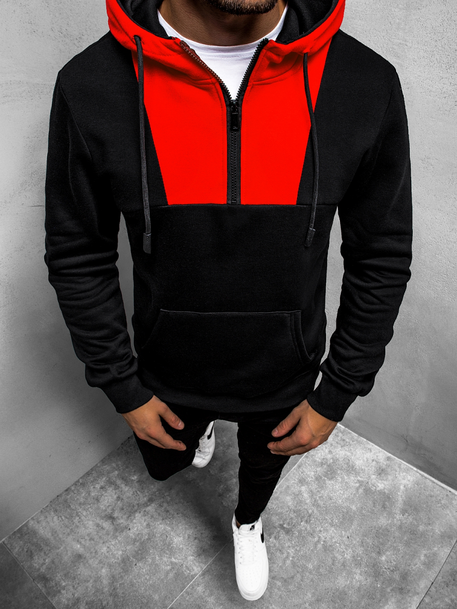 Men's Hoodie - Black OZONEE JS/KS2161Z - Men's Clothing | Ozonee