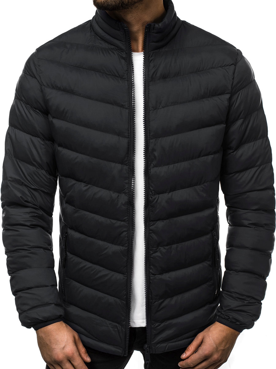 Men's Jacket - Black OZONEE JS/SM70 - Men's Clothing | Ozonee