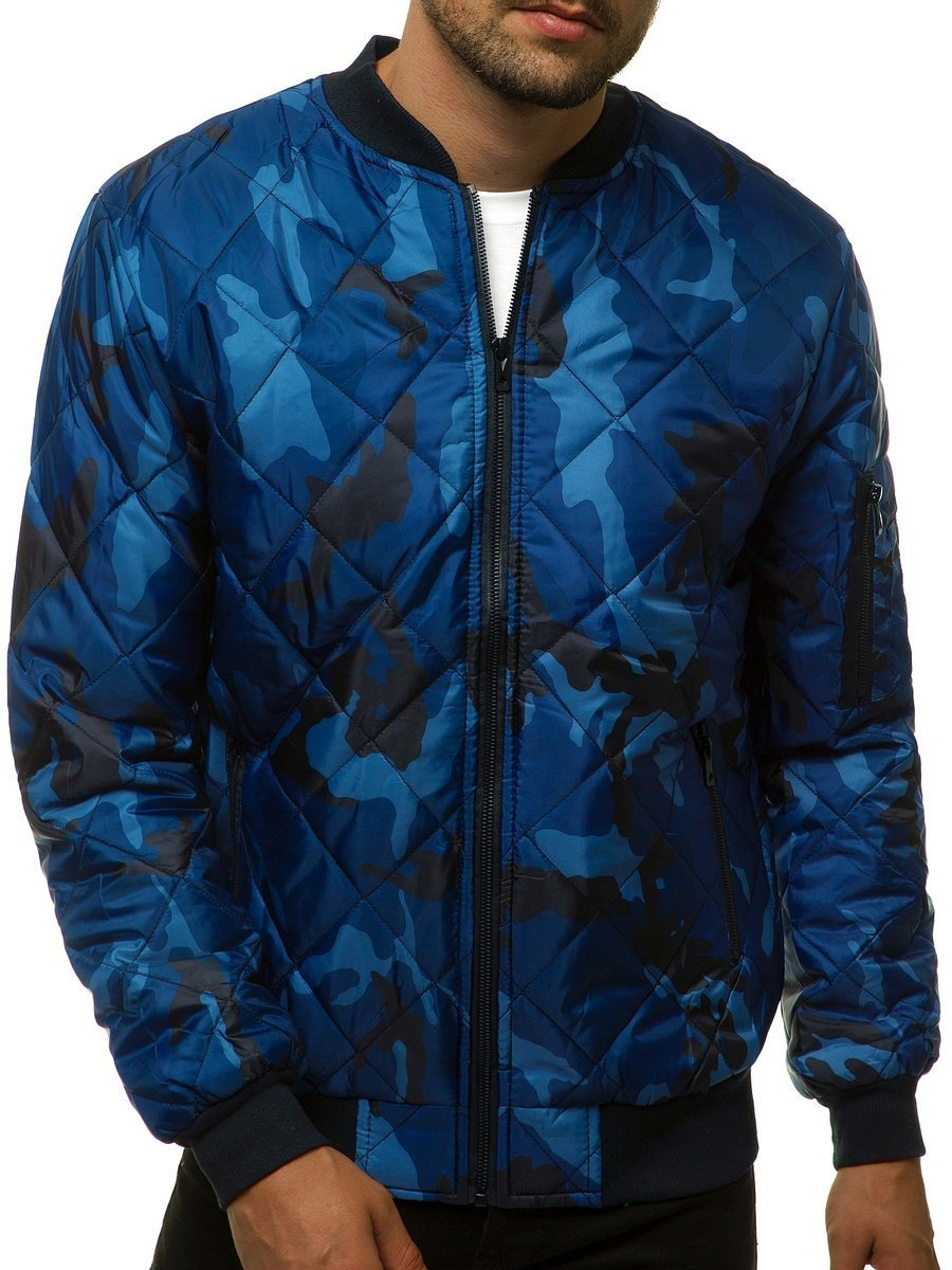 Men's Jacket - Camo-Dark blue OZONEE JS/MY01 - Men's Clothing | Ozonee