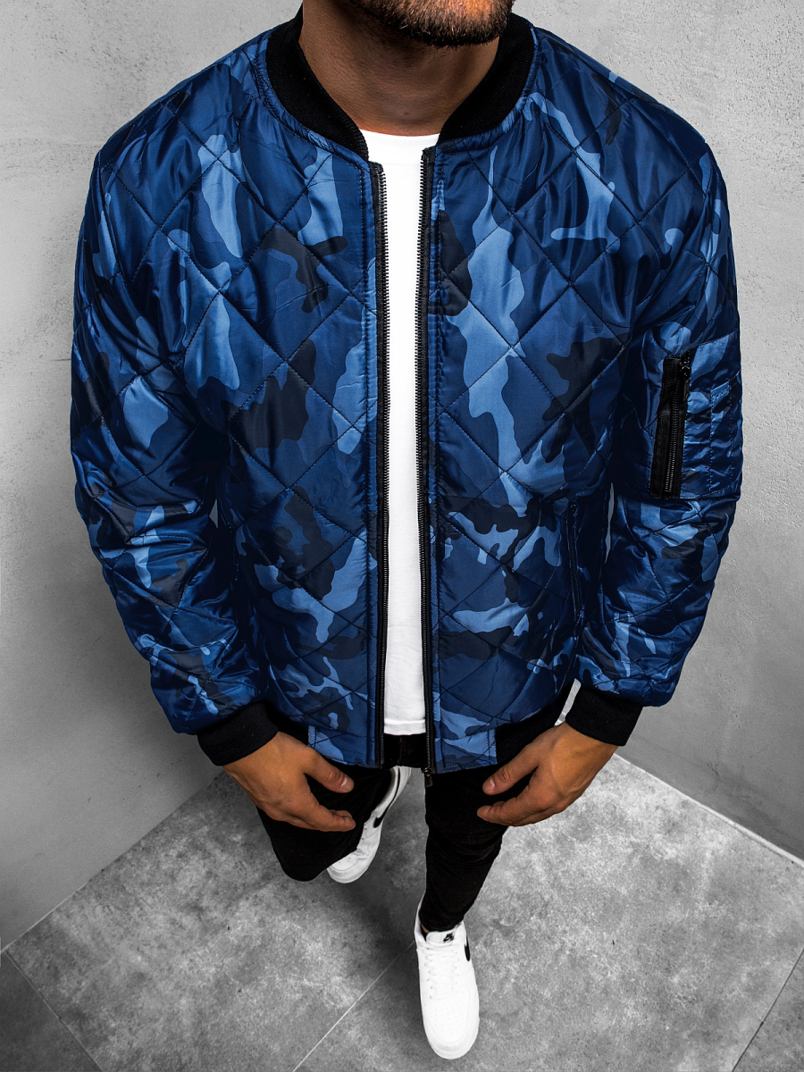 Men's Jacket - Camo-Dark blue OZONEE JS/MY01Z - Men's Clothing | Ozonee