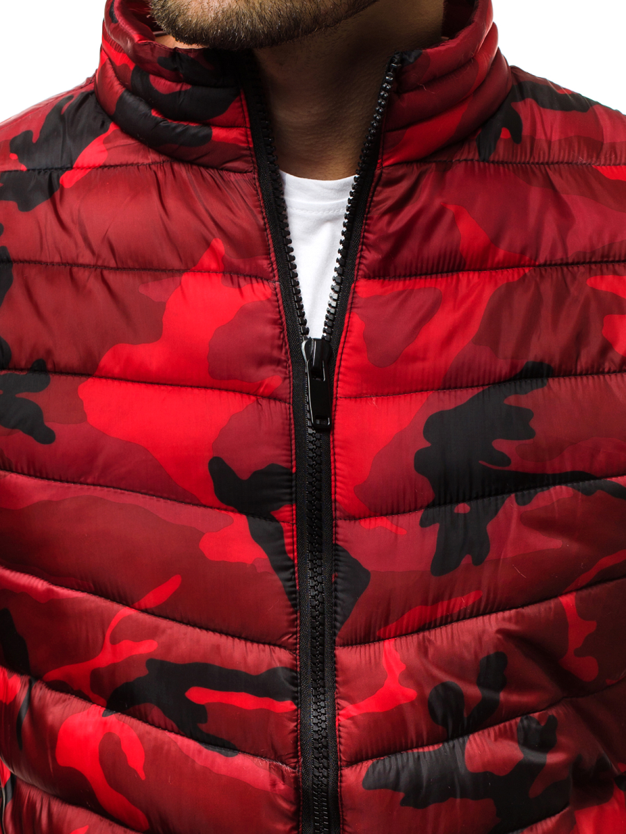 camo jacket red