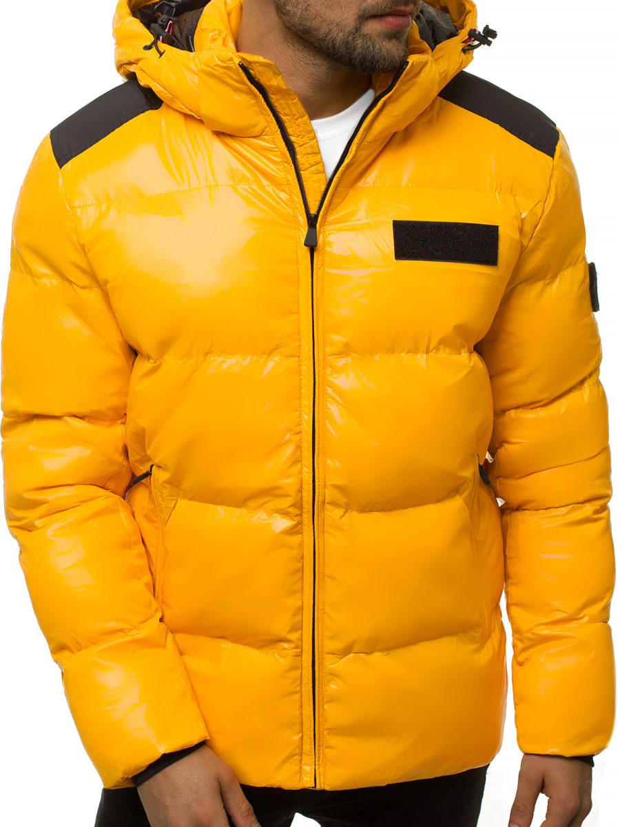 Men's Jacket Yellow OZONEE N/6577 Men's Clothing Ozonee