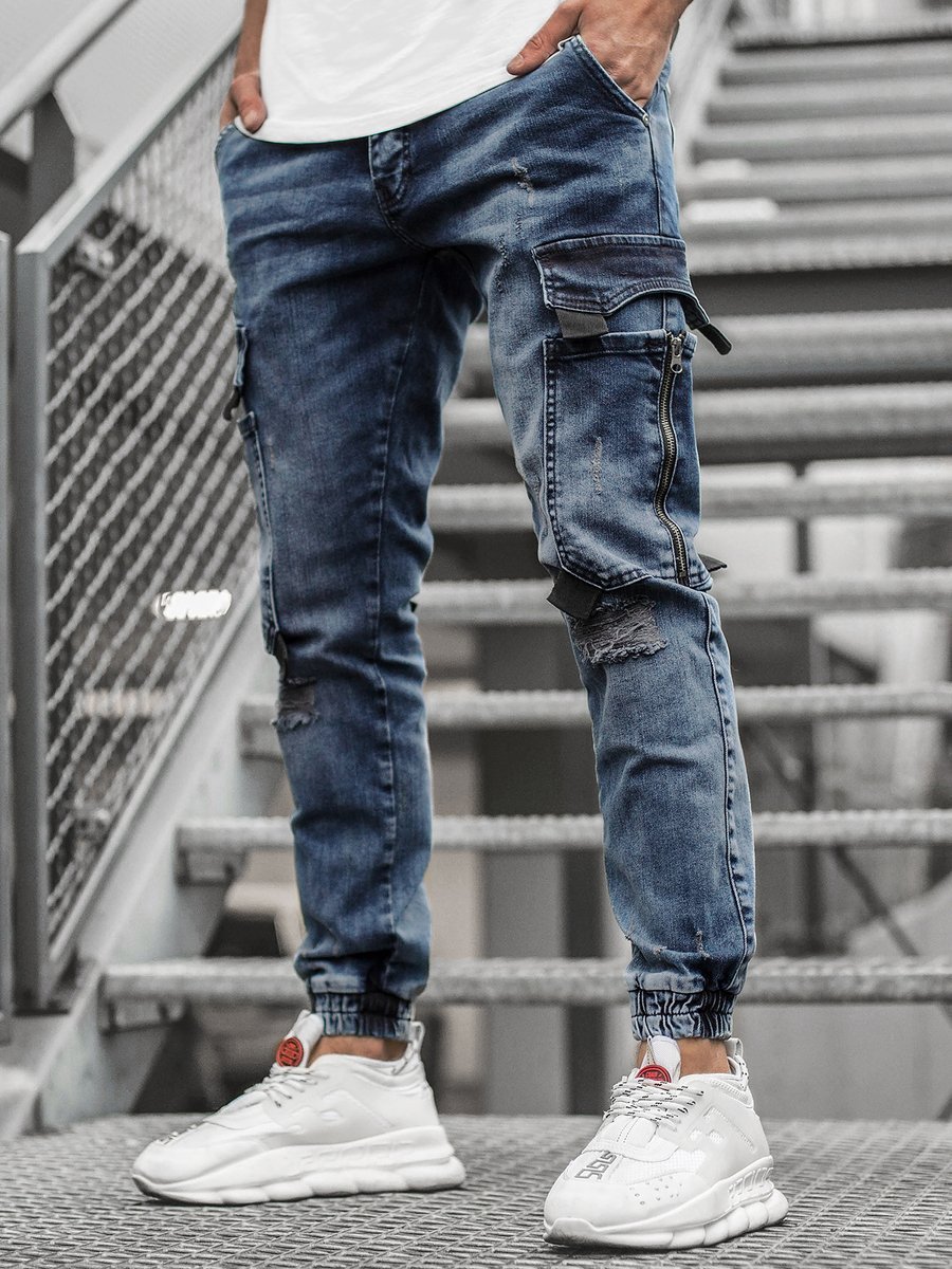 Neat Pockets Grey Jeans Men's Streetwear Denim Monocloth, 52% OFF