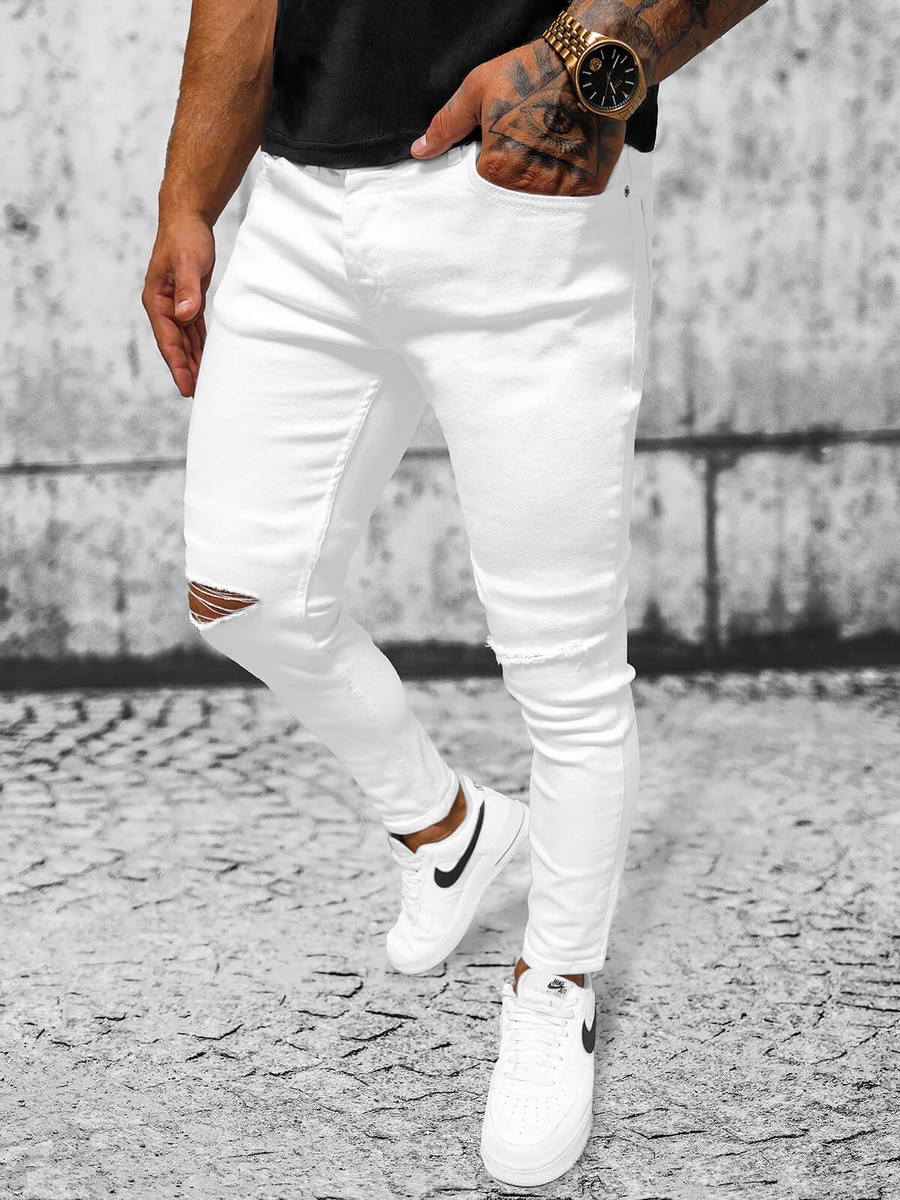 White jogger best sale jeans mens