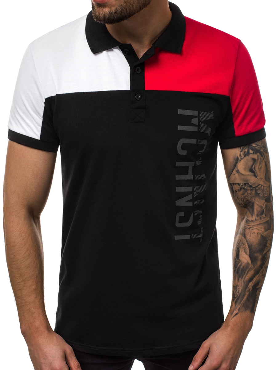 red and black mens polo shirt