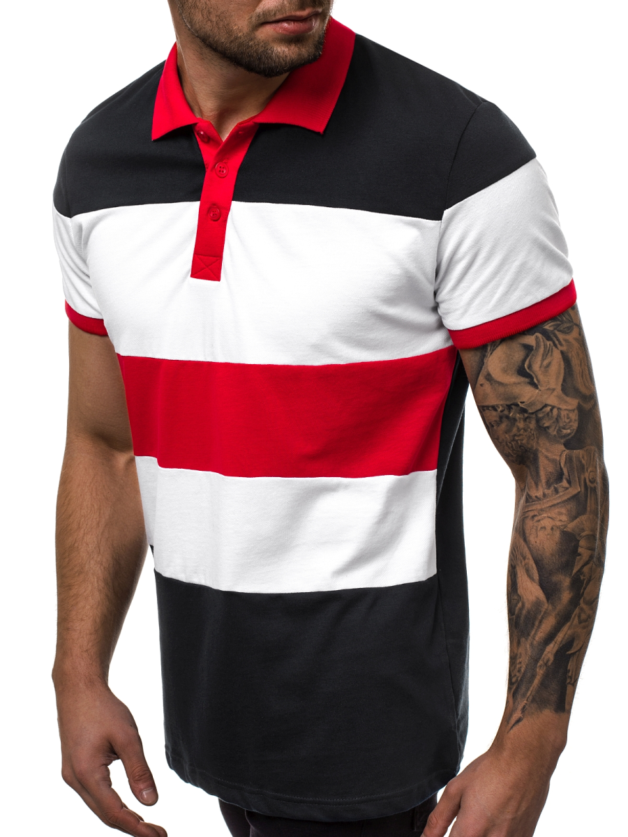 black and red mens polo shirt