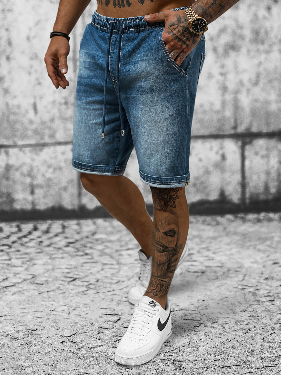 Men's Shorts Blue OZONEE NB/MP0276BC Men's Clothing Ozonee