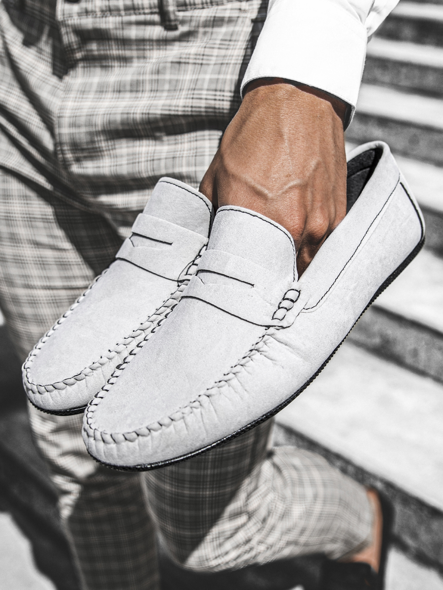 mens grey slip on shoes