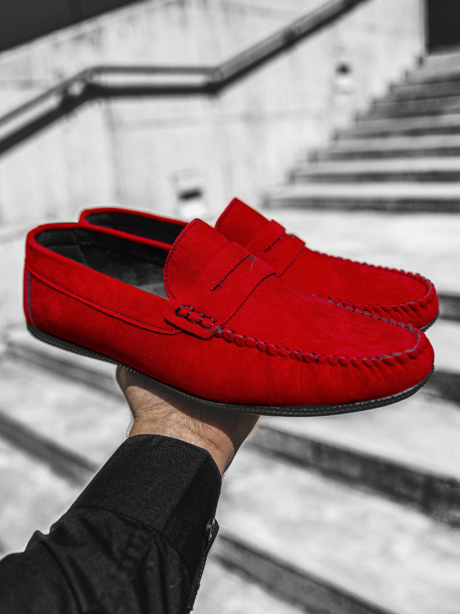 mens red slip on shoes