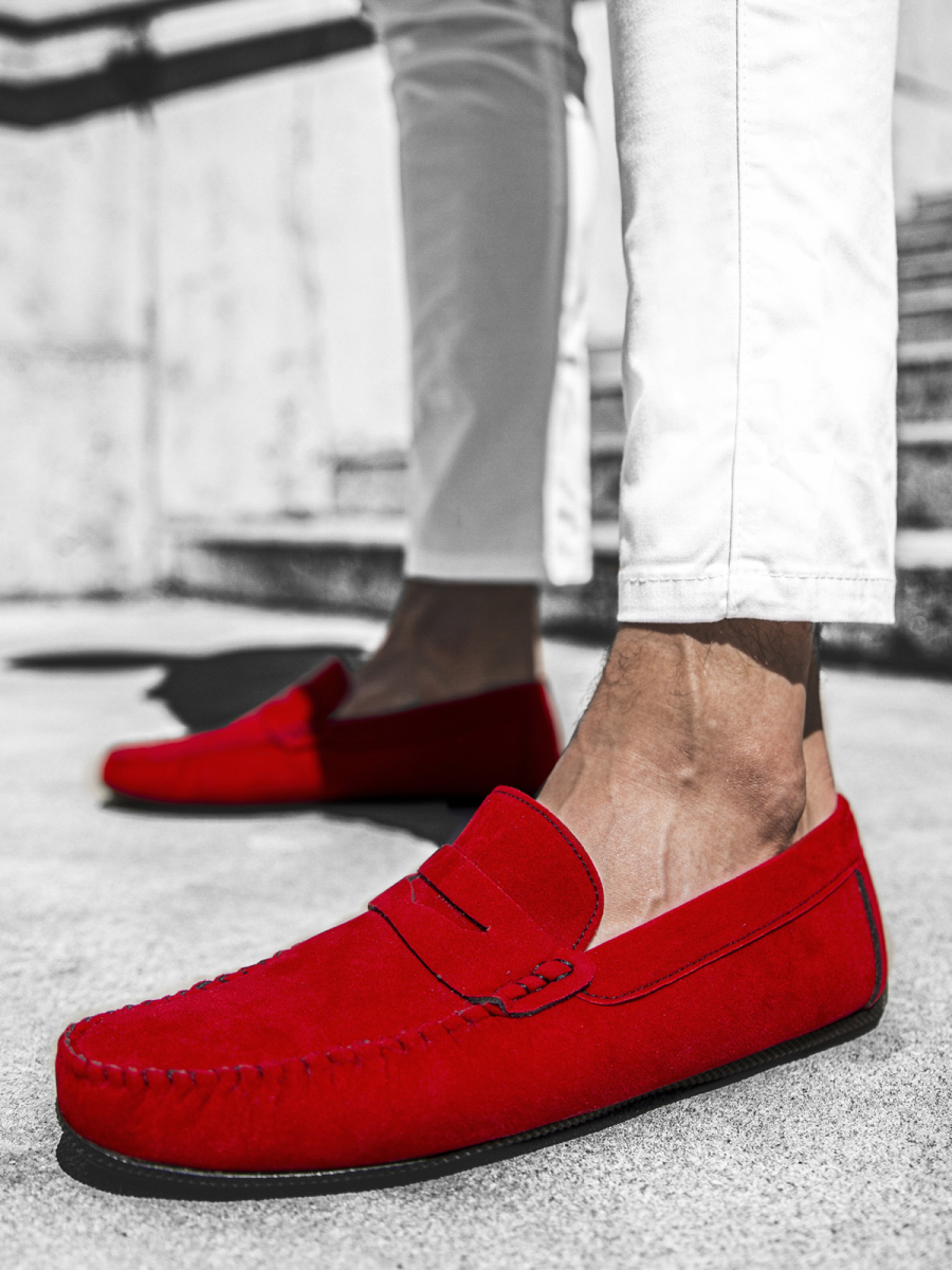 mens red slip on shoes