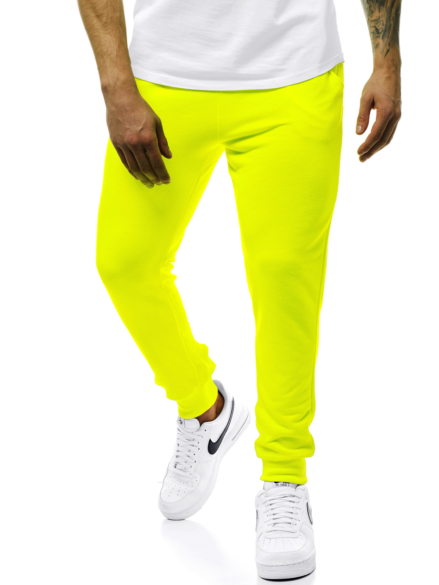 Men's Sweatpants neon yellow OZONEE MACH/4100 Men's Clothing Ozonee