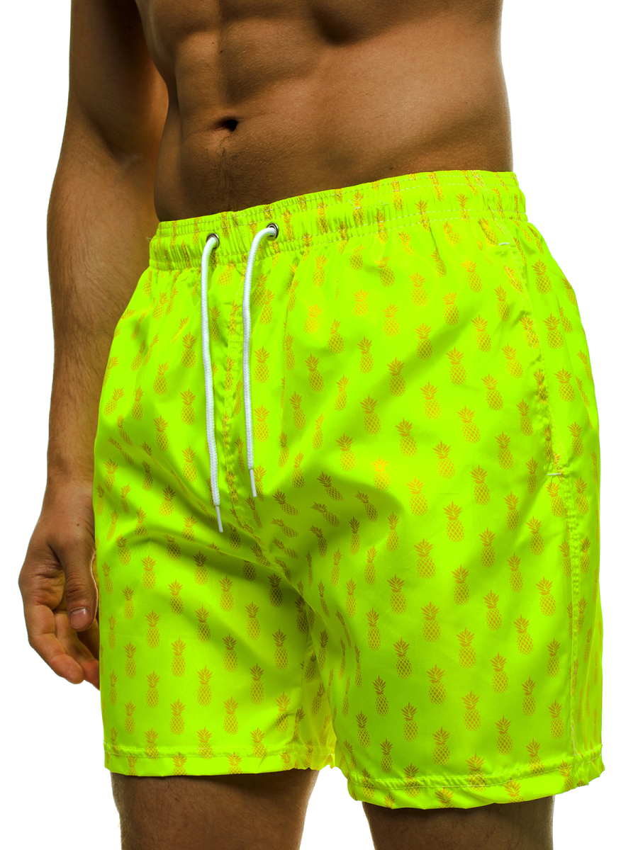 Men's Swim Shorts - Yellow-neon OZONEE JS/ST021 - Men's Clothing | Ozonee