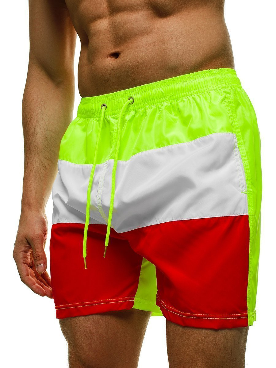 Men's Swim Shorts Yellowneon OZONEE ST027 Men's Clothing Ozonee