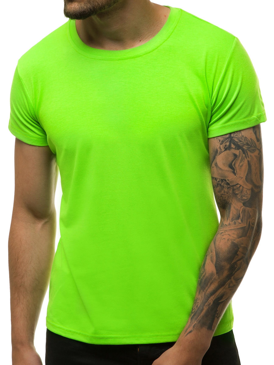 Men's T-Shirt - Light Green OZONEE JS/712005/31 - Men's Clothing | Ozonee