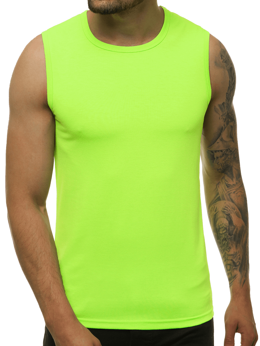 Men's Tank Top Greenneon OZONEE JS/99001/72 Men's Clothing Ozonee