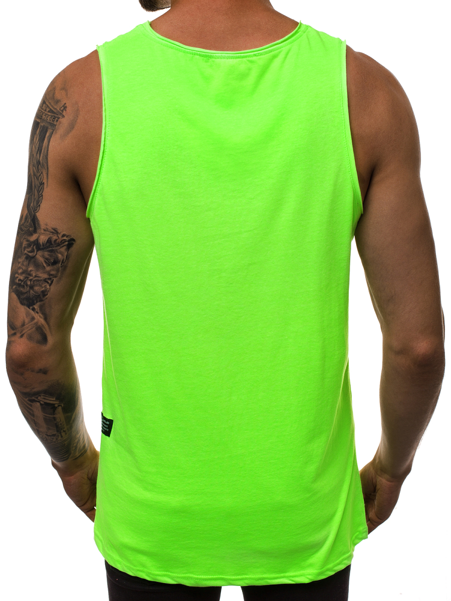 Men's Tank Top - Green-neon OZONEE O/1205X - Men's Clothing | Ozonee