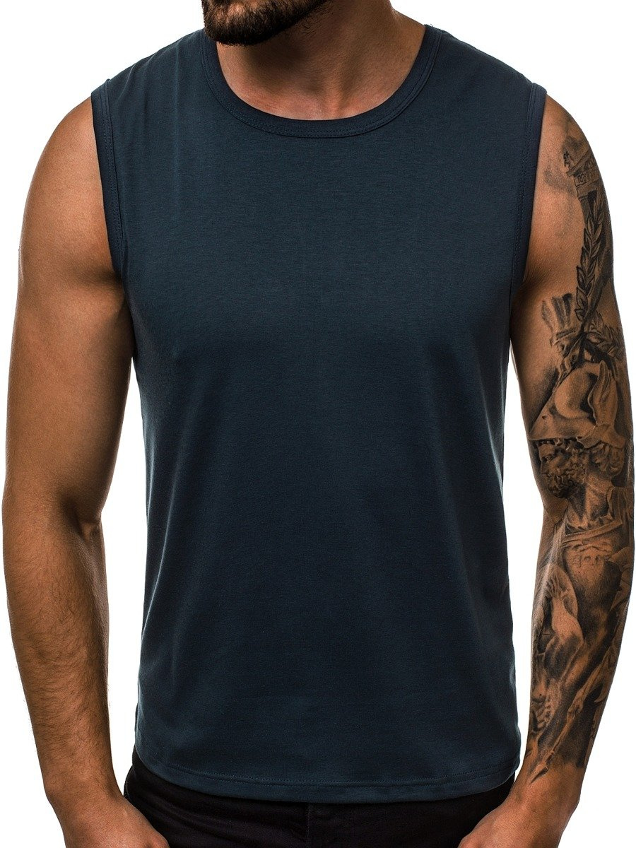 Men's Tank Top Navy blue OZONEE JS/99001 Men's Clothing Ozonee