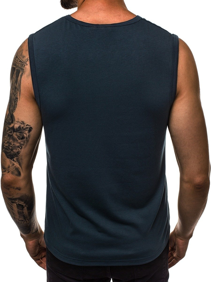 Men's Tank Top Navy blue OZONEE JS/99001 Men's Clothing Ozonee