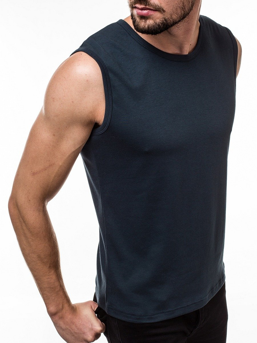 Men's Tank Top Navy blue OZONEE JS/99001 Men's Clothing Ozonee