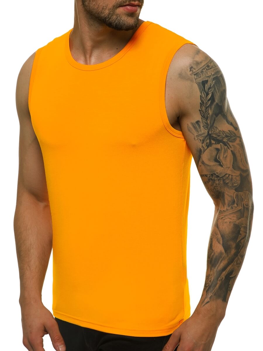 Men's Tank Top - Orange OZONEE JS/99001/69 - Men's Clothing | Ozonee
