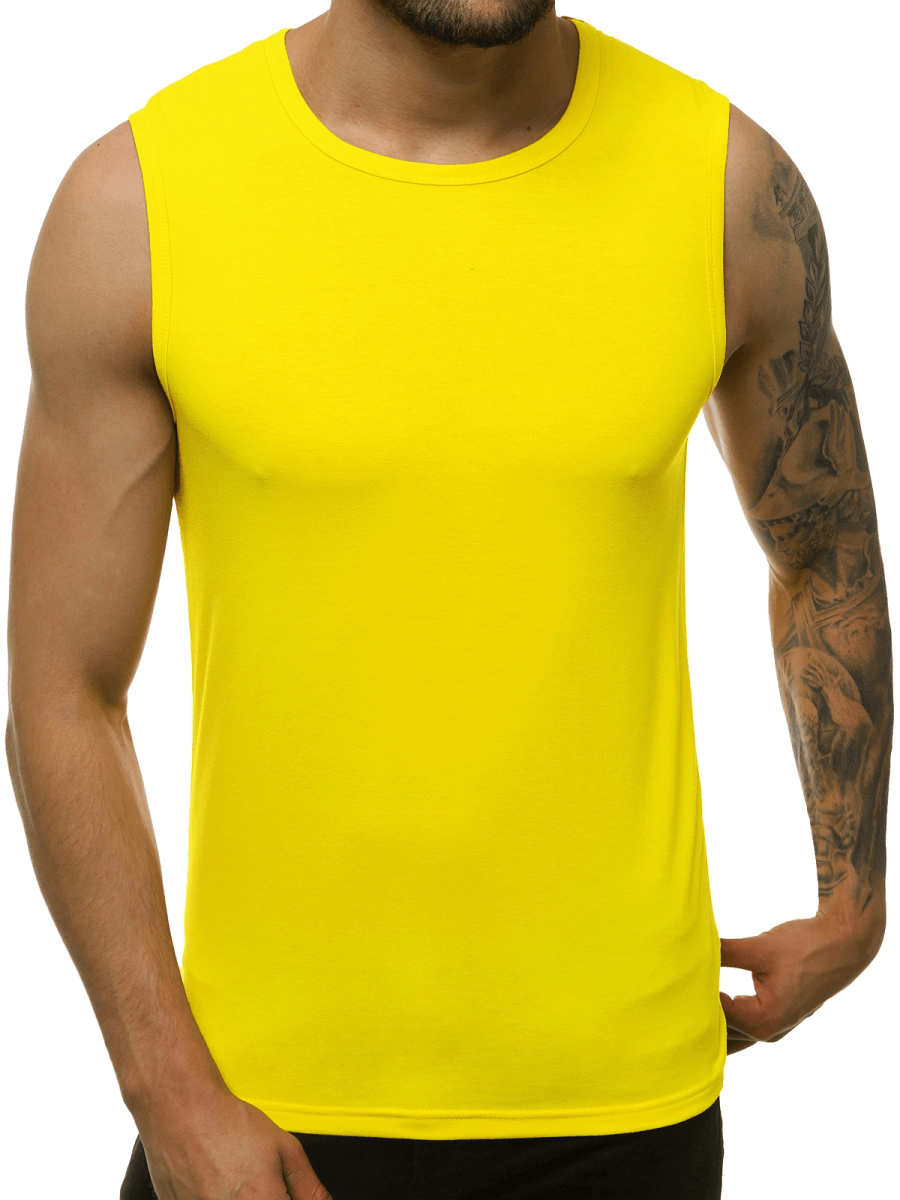 Men's Tank Top Yellow OZONEE JS/99001/33 Men's Clothing Ozonee