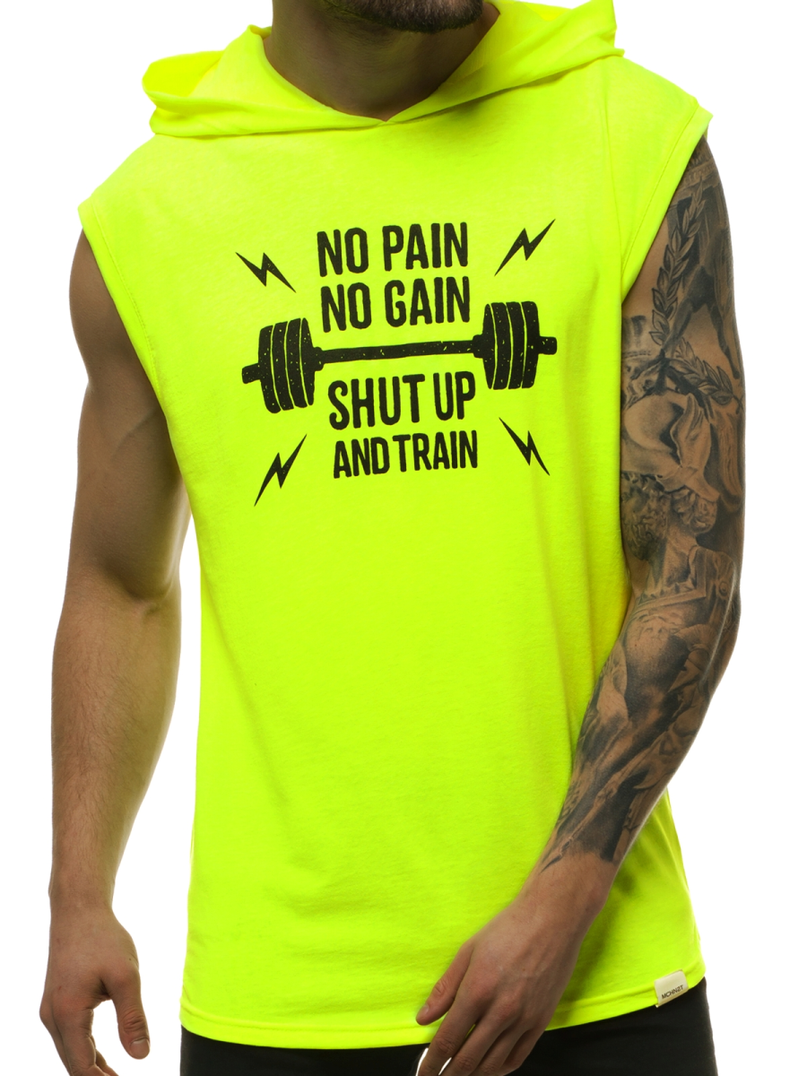 Men's Tank Top Yellowneon OZONEE MACH/M1216 Men's Clothing Ozonee