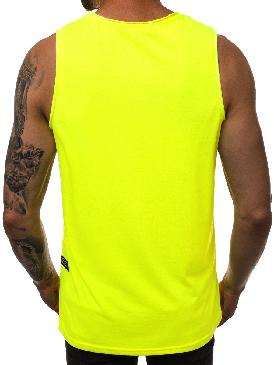 Men's Tank Top Yellowneon OZONEE O/1205X Men's Clothing Ozonee