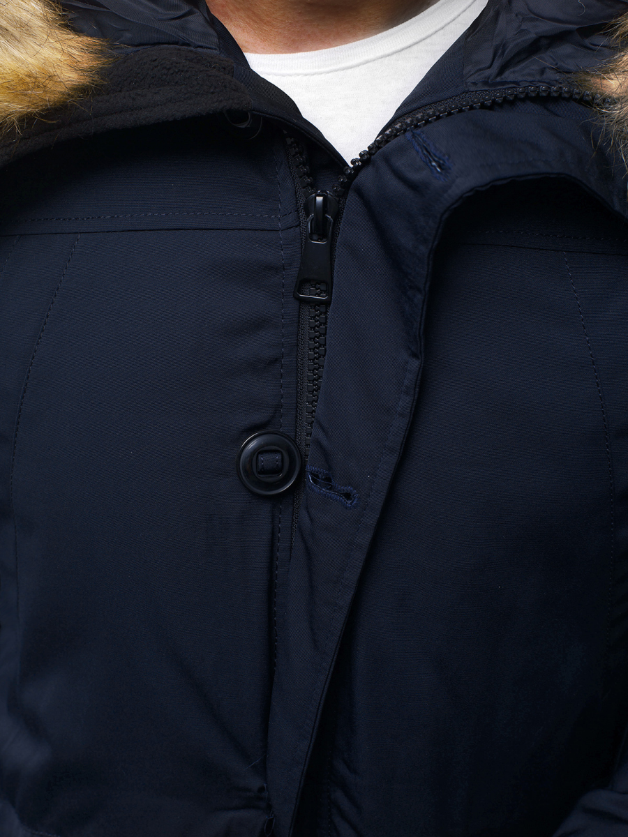 Men's Winter Jacket Navy blue OZONEE JD/355Z Men's Clothing Ozonee