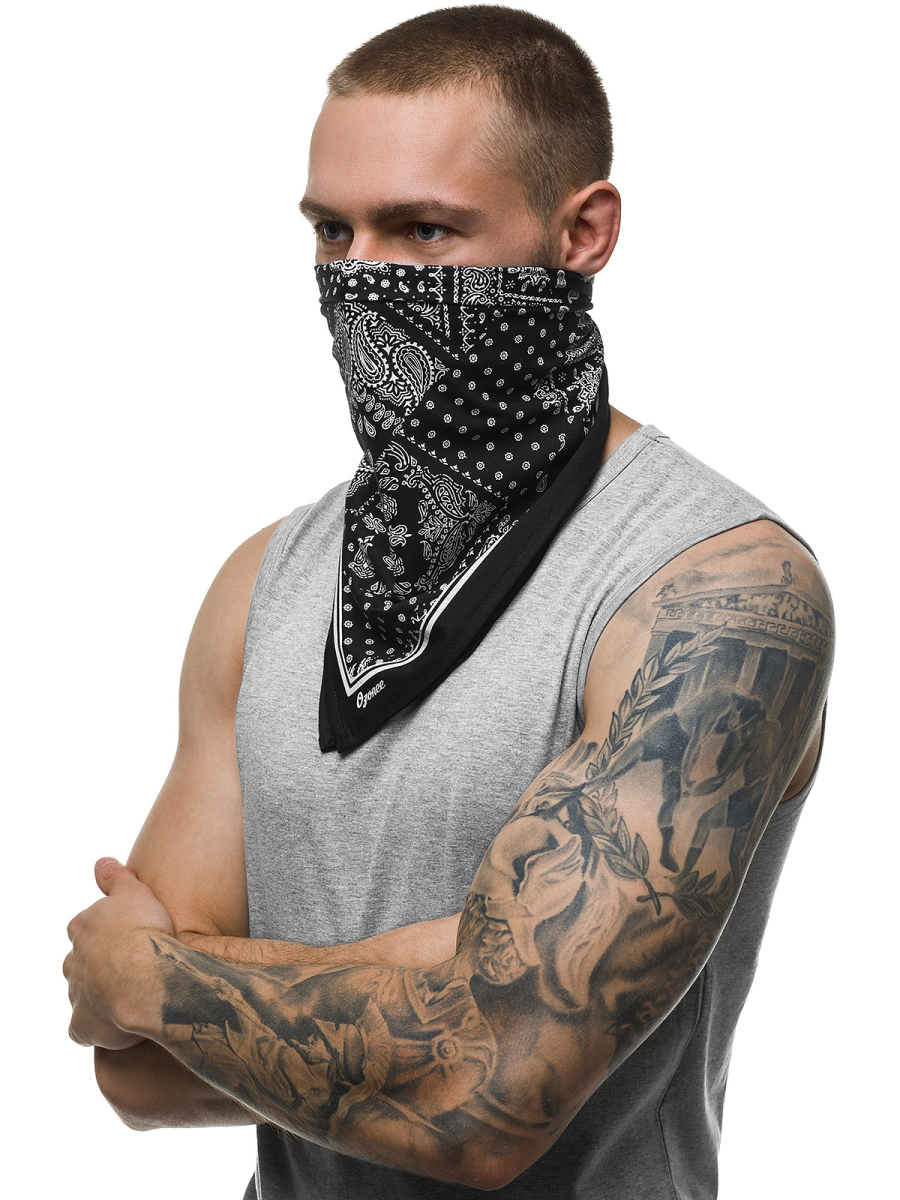 Men's bandana Black OZONEE BND108 Men's Clothing Ozonee