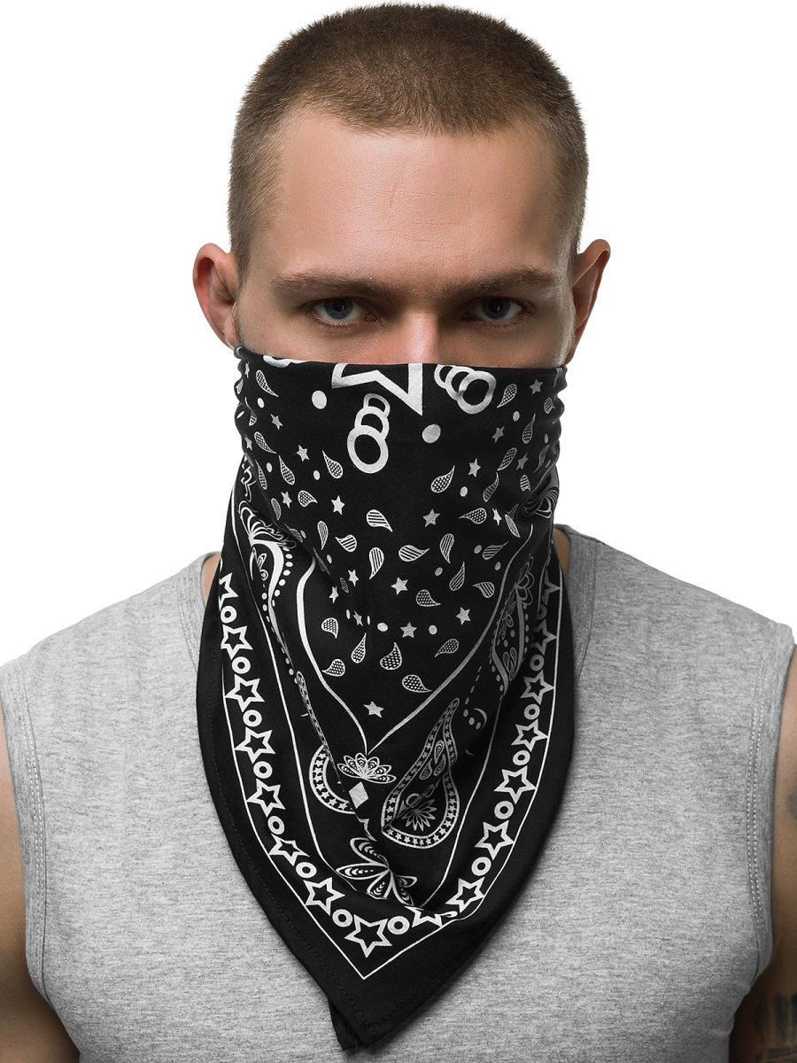 Men's bandana Black OZONEE BND109 - Men's Clothing | Ozonee