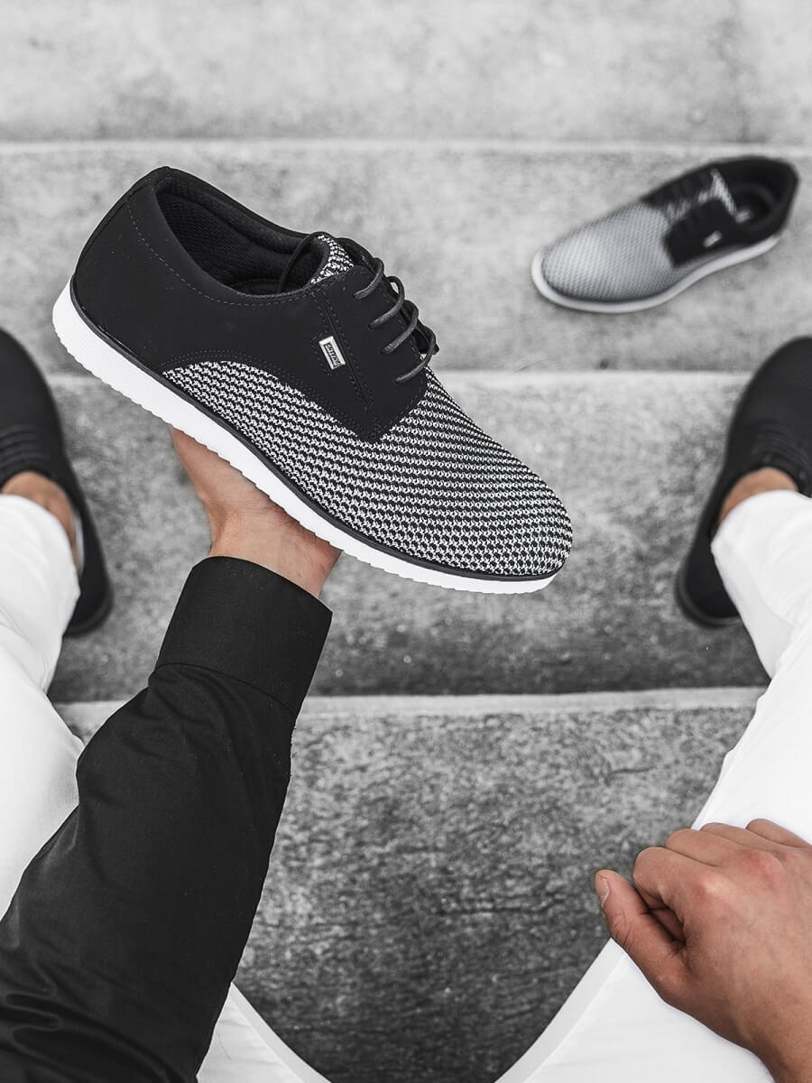 Men's shoes BlackWhite T/682 Men's Clothing Ozonee