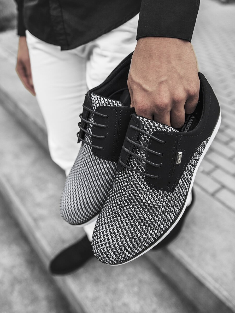 Men's shoes BlackWhite T/682 Men's Clothing Ozonee