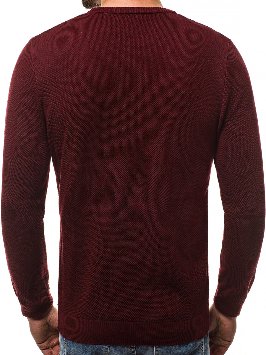 OZONEE B/2433 Men's Jumper Burgundy Men's Clothing Ozonee