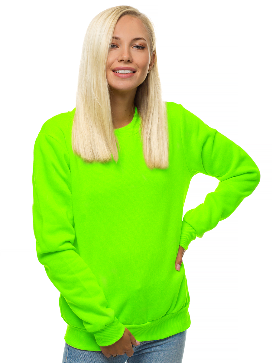 Women Sweatshirt - Green neon OZONEE JS/W01Z - Men's Clothing | Ozonee