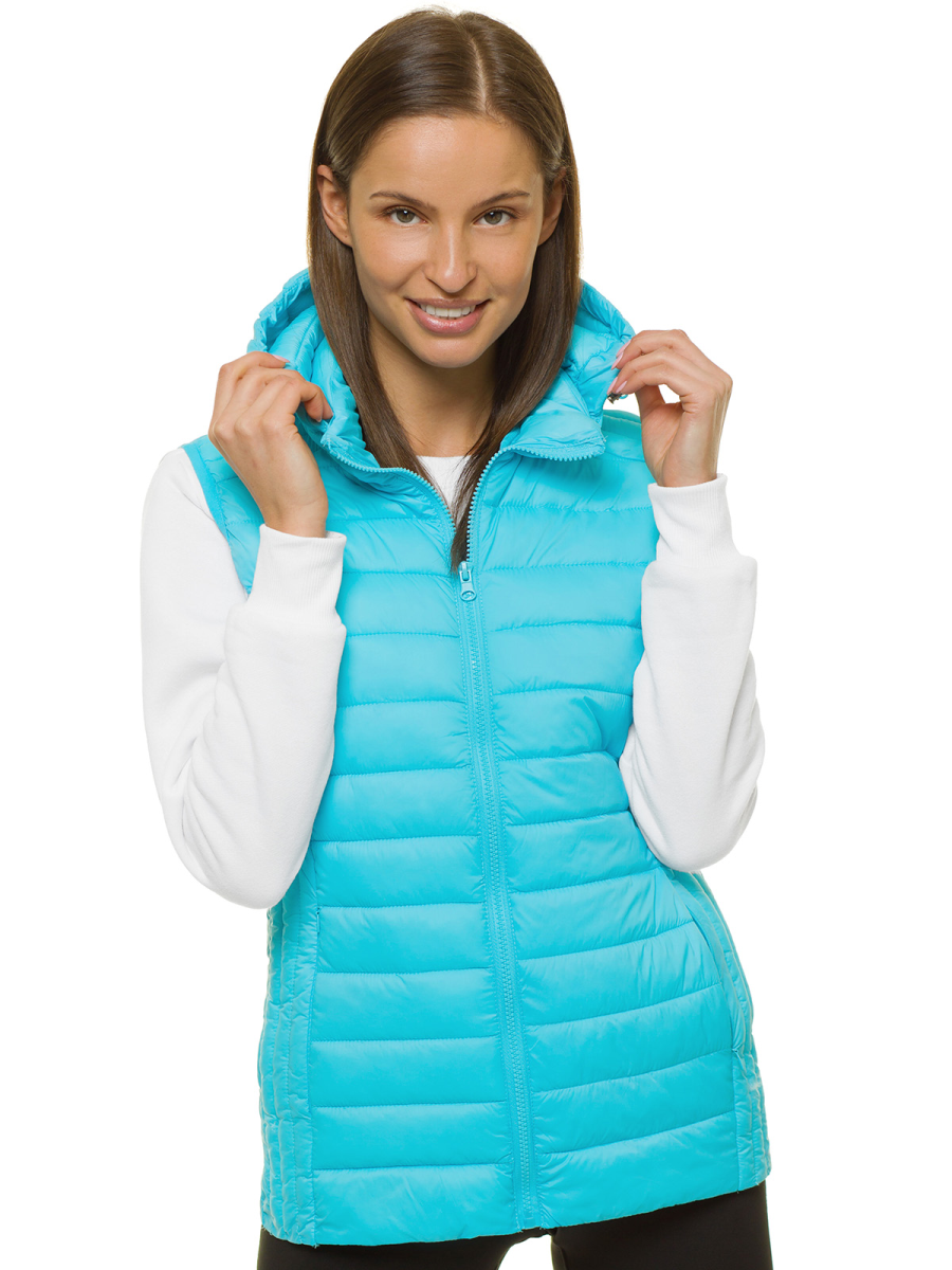 Women's Gilet - Light Blue OZONEE JS/M23039/240 - Men's Clothing | Ozonee