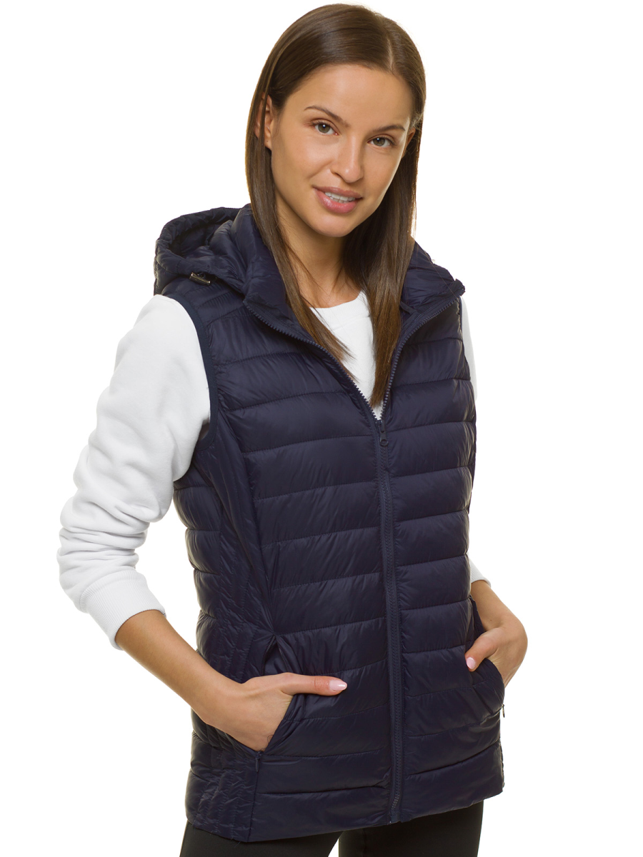 Women's Gilet Navy blue OZONEE JS/M23039/224 Men's Clothing Ozonee
