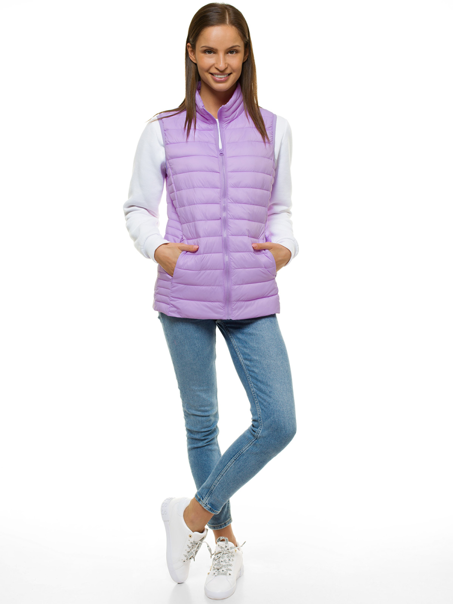 purple hooded gilet