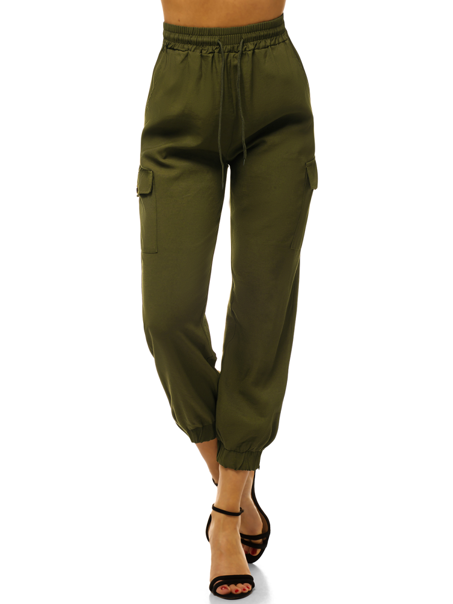 Women's joggers pants - Khaki OZONEE O/HM003 - Men's Clothing | Ozonee