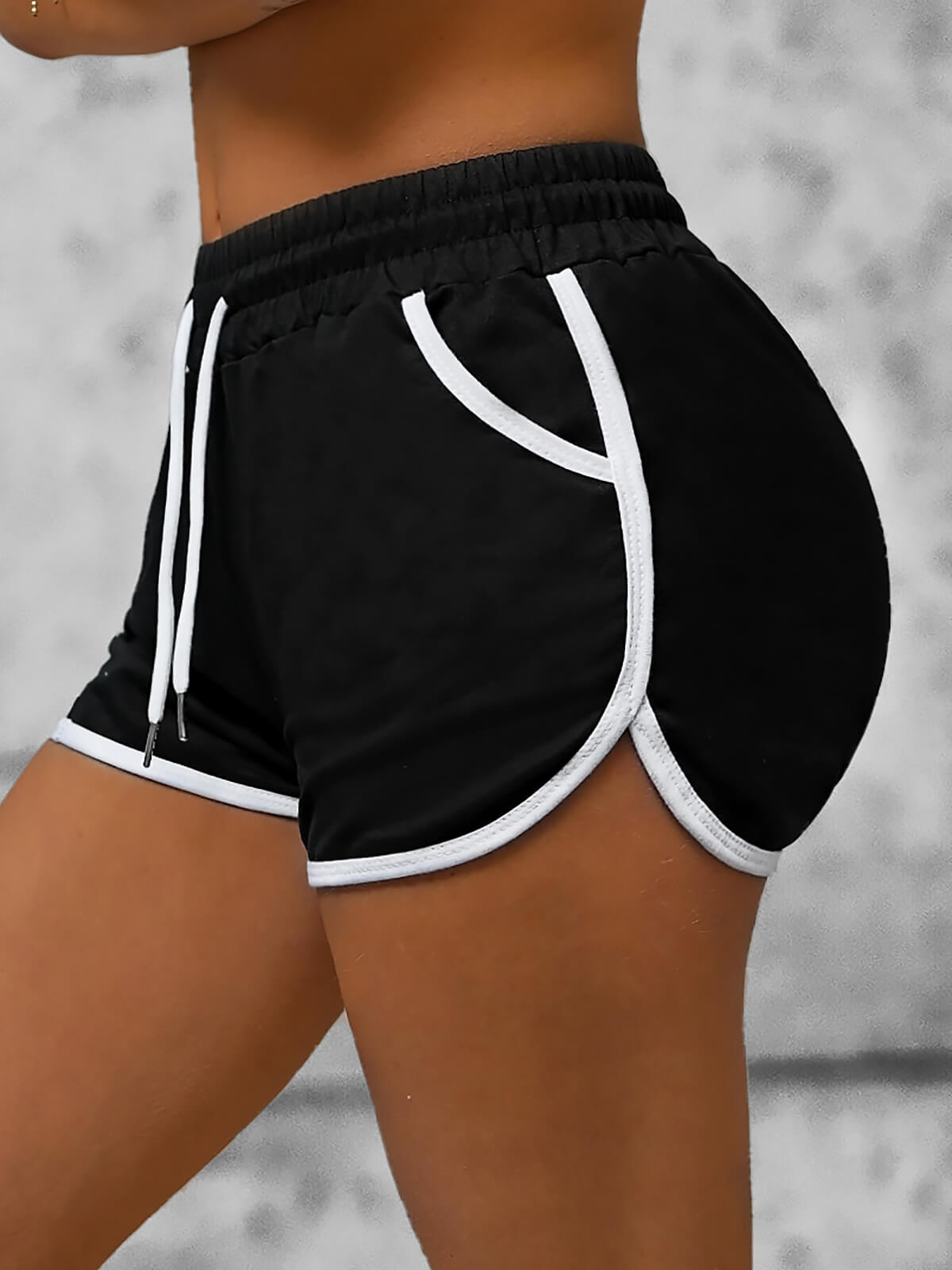 Pantalones cortos de chándal para mujer negras OZONEE JS/8K208/3